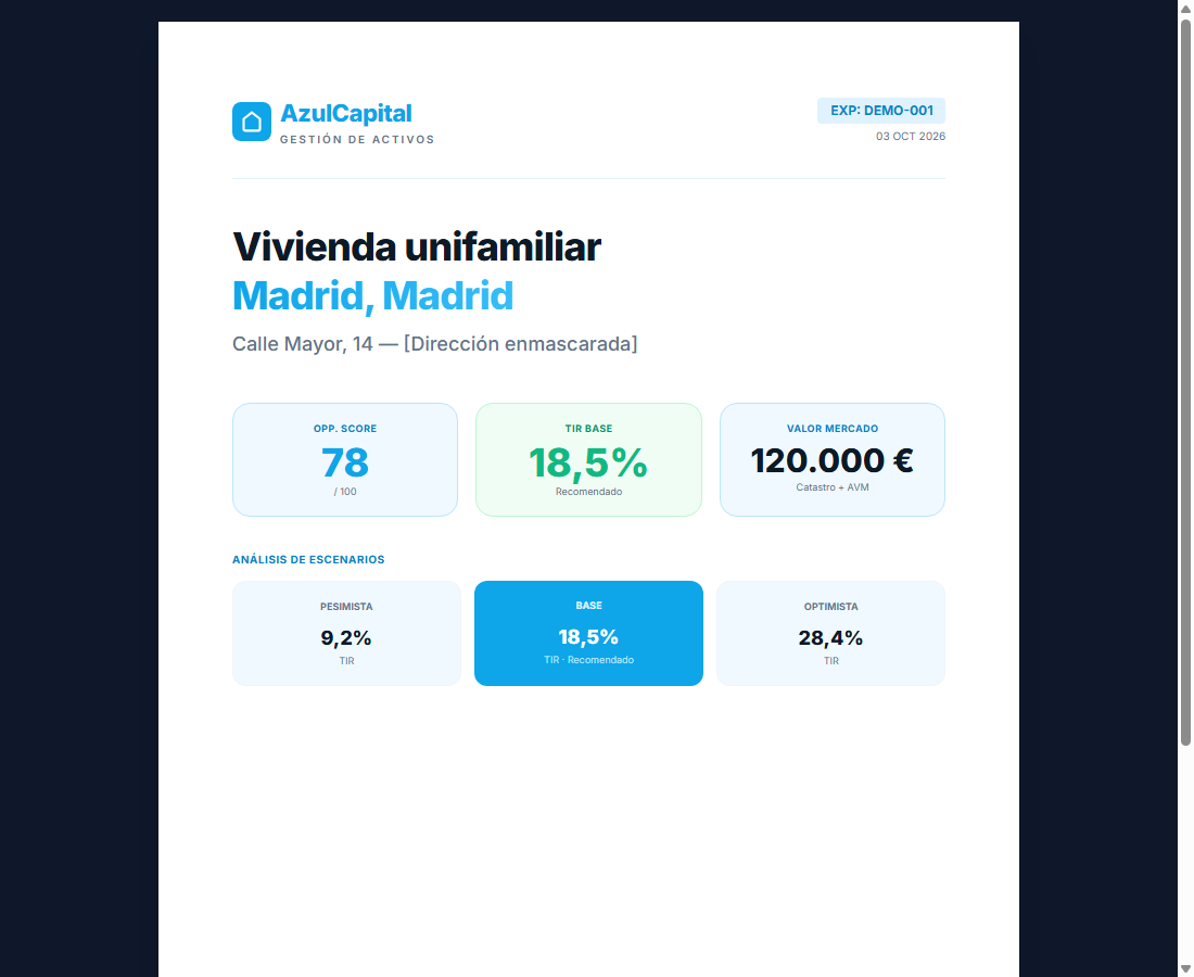 Ficha PDF con logotipo y paleta de color de empresa cliente — marca blanca activada